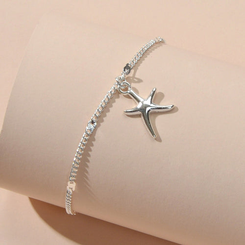1 pc Silver Gold Starfish Charm Anklet Boho Beach Bracelet Foot Chain
