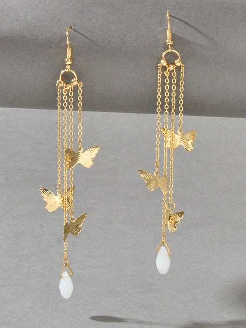 Multi-layer Chains Butterfly Earrings Drop Dangle Ear Hook Jewelry