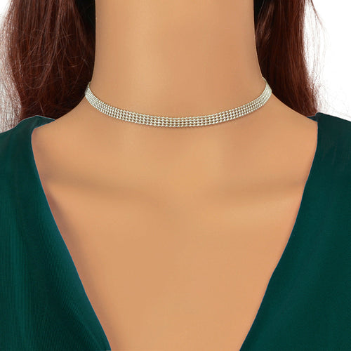 Dainty Silver Beaded Necklace to Wear Everyday Simple Minimalist Short