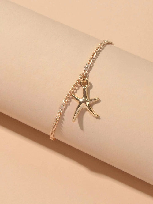 1 pc Silver Gold Starfish Charm Anklet Boho Beach Bracelet Foot Chain