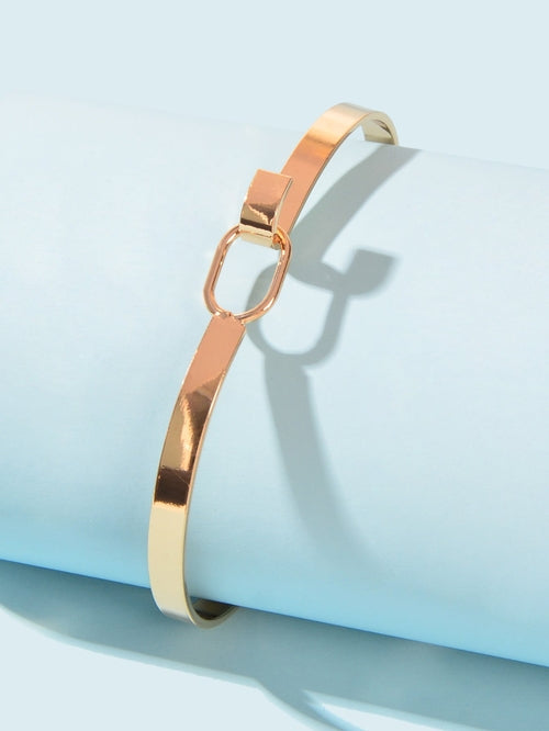 HipHop Jewelry Gold Metal Minimalist Geometric Bracelet Golden Bangle