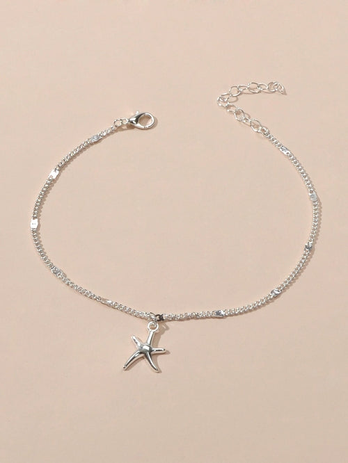 1 pc Silver Gold Starfish Charm Anklet Boho Beach Bracelet Foot Chain