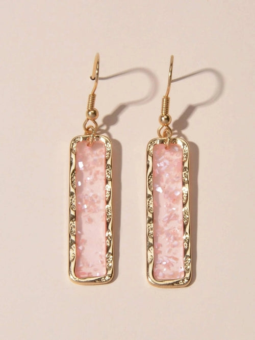 Fashion Jewellery Pink Acrylic Square Drop Earrings Wholesale Price