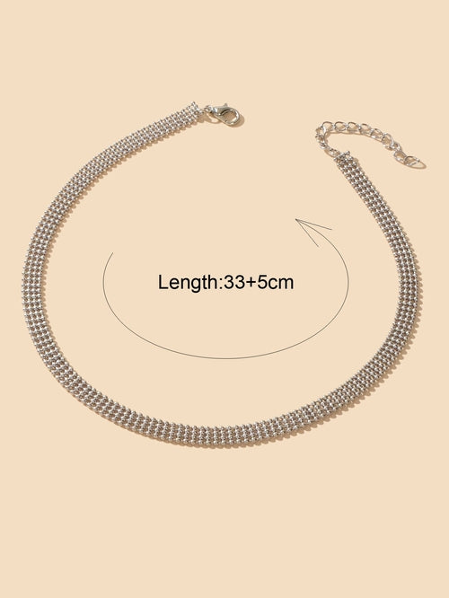 Dainty Silver Beaded Necklace to Wear Everyday Simple Minimalist Short