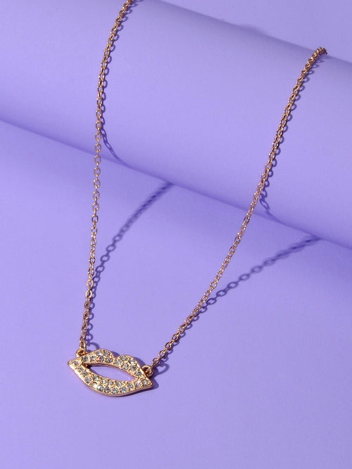 Engagement Jewellery Gift Rhinestone Decor Gold Chain Lip Charm Collar