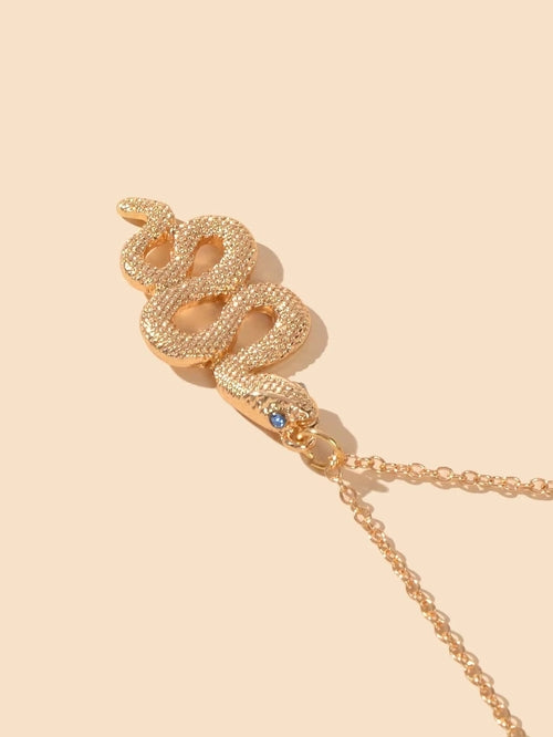 AU Post Punk Jewelry Gold Chain Snake Pendant Necklace Fashion Women