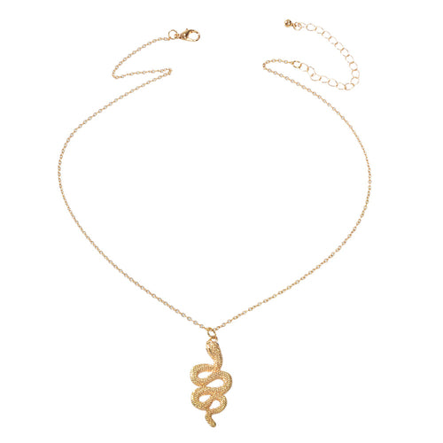 AU Post Punk Jewelry Gold Chain Snake Pendant Necklace Fashion Women